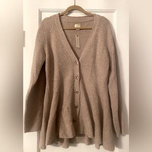 NWT MAEVE BUTTON FRONT KNIT PEPLUM FLARED TUNIC SWEATER FROM ANTHROPOLOGIE